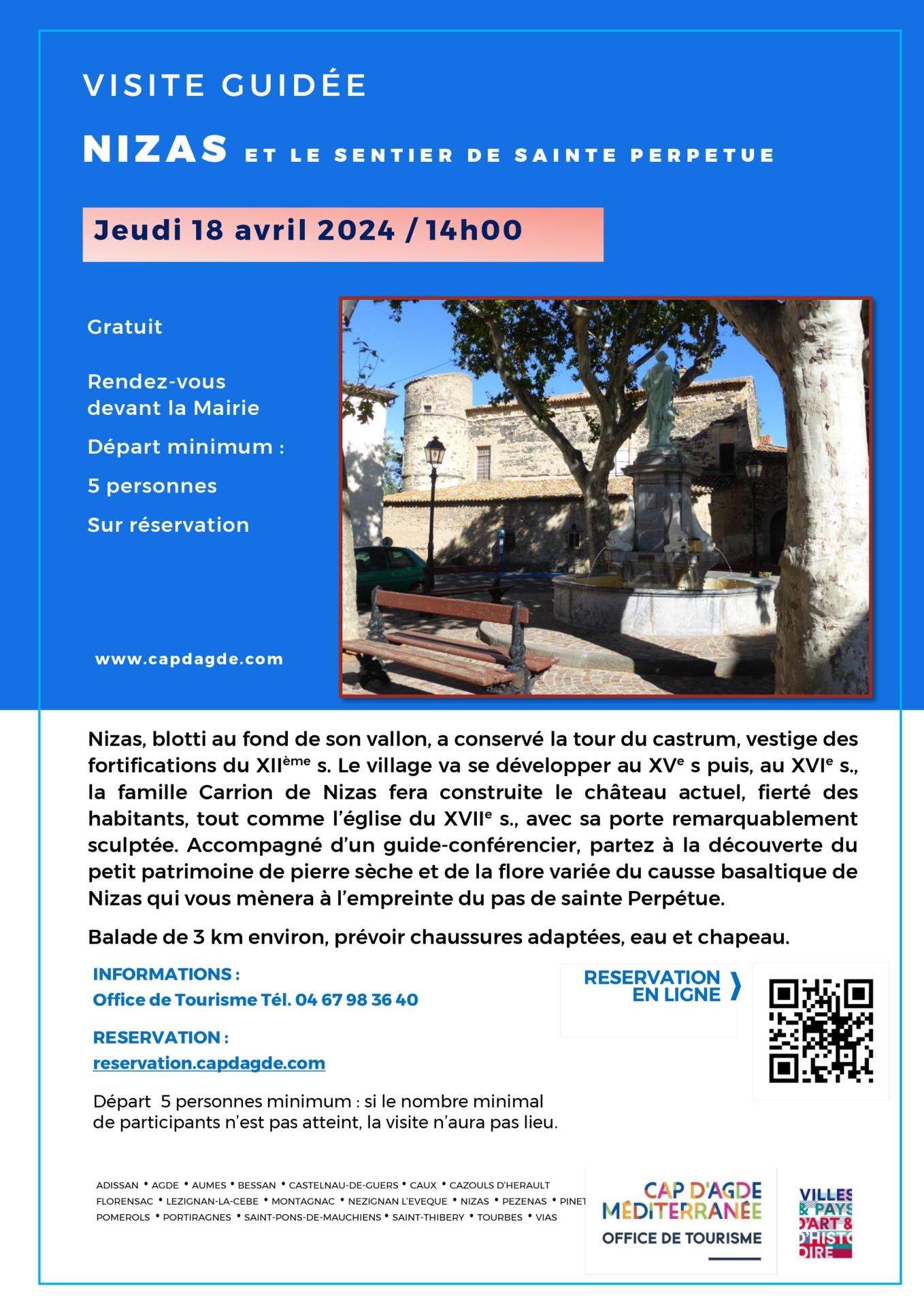 Affiche visite nizas 18 avril