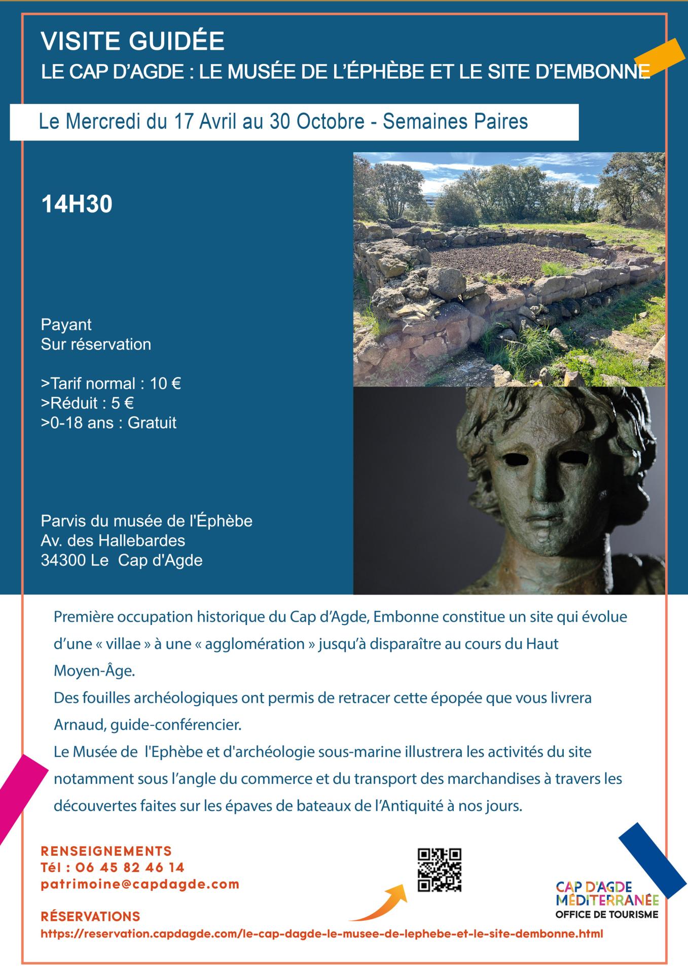 Mercredi le cap d agde le musee de l ephebe et le site d embonne
